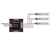 LED rádiový dotykový stmívač/vypínač 12V - 12V DC s dálkovým ovládáním pro všechny stmívatelné LED žárovky DC napětí dotykový rá